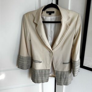 Elizabeth and James Ivory Blazer with Leather Trim